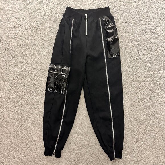 NIKE Pants Cargo Zip Up Legs Faux Leather Pockets Joggers Sweatpants - Picture 1 of 16